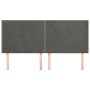 Cabecero con orejas de terciopelo gris oscuro 203x16x118/128 cm de vidaXL, Cabeceros y pies de cama - Ref: Foro24-3119507, Pr...