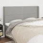 Headboard with light gray fabric ears 203x16x118/128 cm by vidaXL, Headboards and footboards - Ref: Foro24-3119462, Price: 10...