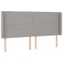 Headboard with light gray fabric ears 203x16x118/128 cm by vidaXL, Headboards and footboards - Ref: Foro24-3119462, Price: 10...