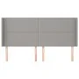 Headboard with light gray fabric ears 203x16x118/128 cm by vidaXL, Headboards and footboards - Ref: Foro24-3119462, Price: 10...