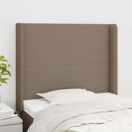 Cabecero con orejas de tela gris taupe 103x16x118/128 cm de vidaXL, Cabeceros y pies de cama - Ref: Foro24-3119294, Precio: 7...