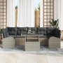 Conjunto de sofá de jardín 8 pcs Gris Claro Rattan de Poliéster en Sofás de exterior | Comprar online en Foru.es