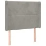 Cabecero con orejas de terciopelo gris claro 103x16x118/128 cm de vidaXL, Cabeceros y pies de cama - Ref: Foro24-3119482, Pre...
