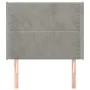 Cabecero con orejas de terciopelo gris claro 103x16x118/128 cm de vidaXL, Cabeceros y pies de cama - Ref: Foro24-3119482, Pre...