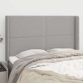 Cabecero con orejas de tela gris claro 147x16x118/128 cm de vidaXL, Cabeceros y pies de cama - Ref: Foro24-3119438, Precio: 9...