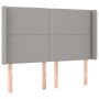 Cabecero con orejas de tela gris claro 147x16x118/128 cm de vidaXL, Cabeceros y pies de cama - Ref: Foro24-3119438, Precio: 9...