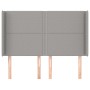 Cabecero con orejas de tela gris claro 147x16x118/128 cm de vidaXL, Cabeceros y pies de cama - Ref: Foro24-3119438, Precio: 9...