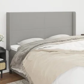 Cabecero con orejas de tela gris claro 183x16x118/128 cm de vidaXL, Cabeceros y pies de cama - Ref: Foro24-3119314, Precio: 1...