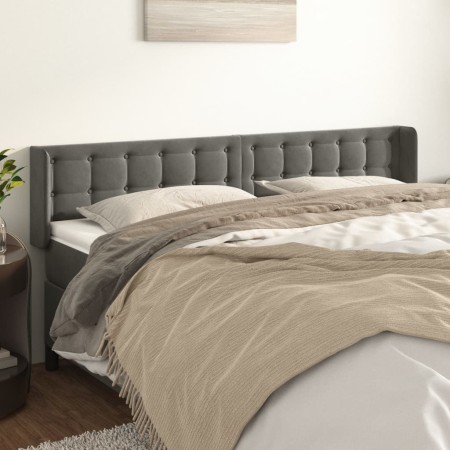 Cabecero de terciopelo gris oscuro 203x16x78/88 cm de vidaXL, Cabeceros y pies de cama - Ref: Foro24-3119269, Precio: 66,05 €...