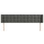 Cabecero de terciopelo gris oscuro 203x16x78/88 cm de vidaXL, Cabeceros y pies de cama - Ref: Foro24-3119269, Precio: 66,05 €...