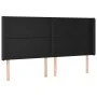 Headboard with ears black synthetic leather 183x16x118/128 cm by vidaXL, Headboards and footboards - Ref: Foro24-3119402, Pri...