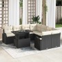 Conjunto de sofá de jardín 9 pcs Negro Rattan de Poliéster en Sofás de exterior | Comprar online en Foru.es