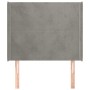 Cabecero con orejas de terciopelo gris claro 103x16x118/128 cm de vidaXL, Cabeceros y pies de cama - Ref: Foro24-3119342, Pre...