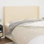 Headboard with cream fabric ears 183x16x118/128 cm by vidaXL, Headboards and footboards - Ref: Foro24-3119319, Price: 142,74 ...