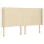 Headboard with cream fabric ears 183x16x118/128 cm by vidaXL, Headboards and footboards - Ref: Foro24-3119319, Price: 142,74 ...