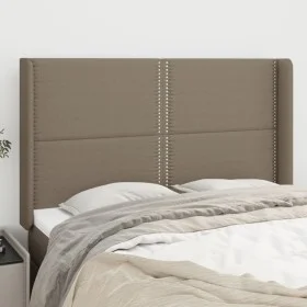 Cabecero con orejas de tela gris taupe 147x16x118/128 cm de vidaXL, Cabeceros y pies de cama - Ref: Foro24-3119442, Precio: 9...