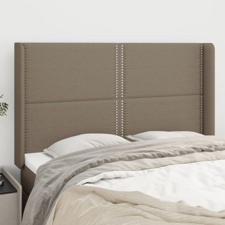 Cabecero con orejas de tela gris taupe 147x16x118/128 cm de vidaXL, Cabeceros y pies de cama - Ref: Foro24-3119442, Precio: 9...