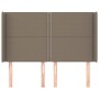 Cabecero con orejas de tela gris taupe 147x16x118/128 cm de vidaXL, Cabeceros y pies de cama - Ref: Foro24-3119442, Precio: 9...