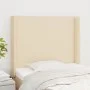 Headboard with cream fabric ears 83x16x118/128 cm by vidaXL, Headboards and footboards - Ref: Foro24-3119279, Price: 73,22 €,...
