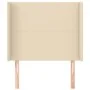 Cabecero con orejas de tela color crema 83x16x118/128 cm de vidaXL, Cabeceros y pies de cama - Ref: Foro24-3119279, Precio: 7...