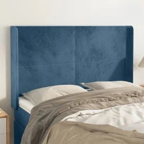 Headboard with dark blue velvet ears 147x16x118/128 cm by vidaXL, Headboards and footboards - Ref: Foro24-3119352, Price: 108...
