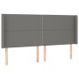 Cabecero con orejas de tela gris oscuro 203x16x118/128 cm de vidaXL, Cabeceros y pies de cama - Ref: Foro24-3119463, Precio: ...