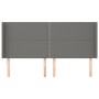 Cabecero con orejas de tela gris oscuro 203x16x118/128 cm de vidaXL, Cabeceros y pies de cama - Ref: Foro24-3119463, Precio: ...