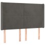 Cabecero con orejas de terciopelo gris oscuro 147x16x118/128 cm de vidaXL, Cabeceros y pies de cama - Ref: Foro24-3119349, Pr...