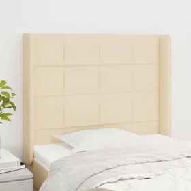 Cabecero con orejas de tela color crema 93x16x118/128 cm de vidaXL, Cabeceros y pies de cama - Ref: Foro24-3119567, Precio: 7...