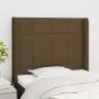 Headboard with dark brown fabric ears 93x16x118/128 cm by vidaXL, Headboards and footboards - Ref: Foro24-3119565, Price: 70,...