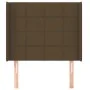 Cabecero con orejas de tela marrón oscuro 93x16x118/128 cm de vidaXL, Cabeceros y pies de cama - Ref: Foro24-3119565, Precio:...