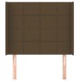 Cabecero con orejas de tela marrón oscuro 93x16x118/128 cm de vidaXL, Cabeceros y pies de cama - Ref: Foro24-3119565, Precio:...