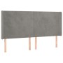 Cabecero con orejas de terciopelo gris claro 163x16x118/128 cm de vidaXL, Cabeceros y pies de cama - Ref: Foro24-3119354, Pre...