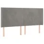 Cabecero con orejas de terciopelo gris claro 163x16x118/128 cm de vidaXL, Cabeceros y pies de cama - Ref: Foro24-3119354, Pre...
