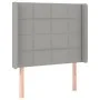 Headboard with light gray fabric ears 93x16x118/128 cm by vidaXL, Headboards and footboards - Ref: Foro24-3119562, Price: 76,...