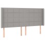 Cabecero con orejas de tela gris claro 203x16x118/128 cm de vidaXL, Cabeceros y pies de cama - Ref: Foro24-3119602, Precio: 1...