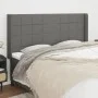 Headboard with dark gray fabric ears 163x16x118/128 cm by vidaXL, Headboards and footboards - Ref: Foro24-3119587, Price: 149...
