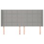 Cabecero con orejas de tela gris claro 203x16x118/128 cm de vidaXL, Cabeceros y pies de cama - Ref: Foro24-3119602, Precio: 1...