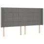 Headboard with dark gray fabric ears 163x16x118/128 cm by vidaXL, Headboards and footboards - Ref: Foro24-3119587, Price: 149...