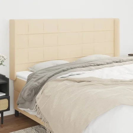 Headboard with cream fabric ears 203x16x118/128 cm by vidaXL, Headboards and footboards - Ref: Foro24-3119607, Price: 147,34 ...