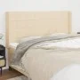 Headboard with cream fabric ears 203x16x118/128 cm by vidaXL, Headboards and footboards - Ref: Foro24-3119607, Price: 147,34 ...