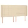 Headboard with cream fabric ears 203x16x118/128 cm by vidaXL, Headboards and footboards - Ref: Foro24-3119607, Price: 147,34 ...
