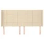 Headboard with cream fabric ears 203x16x118/128 cm by vidaXL, Headboards and footboards - Ref: Foro24-3119607, Price: 147,34 ...