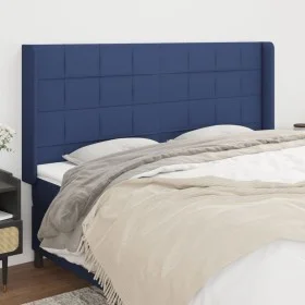 Headboard with blue fabric ears 183x16x118/128 cm by vidaXL, Headboards and footboards - Ref: Foro24-3119600, Price: 115,26 €...