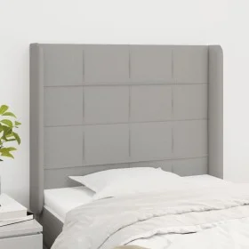 Headboard with light gray fabric ears 103x16x118/128 cm by vidaXL, Headboards and footboards - Ref: Foro24-3119570, Price: 74...