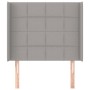 Cabecero con orejas de tela gris claro 103x16x118/128 cm de vidaXL, Cabeceros y pies de cama - Ref: Foro24-3119570, Precio: 7...
