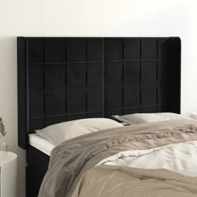 Kopfteil mit Ohren aus schwarzem Samt, 147 x 16 x 118/128 cm von vidaXL, Kopf- und Fußteile - Ref: Foro24-3119630, Preis: 141...