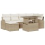 Conjunto de sofá de jardín 7 pcs Beige Poliratán en Sofás de exterior | Comprar online en Foru.es