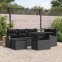 Conjunto de sofá de jardín 7 pcs Negro Poliratán en Sofás de exterior | Comprar online en Foru.es
