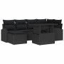 Conjunto de sofá de jardín 7 pcs Negro Poliratán en Sofás de exterior | Comprar online en Foru.es